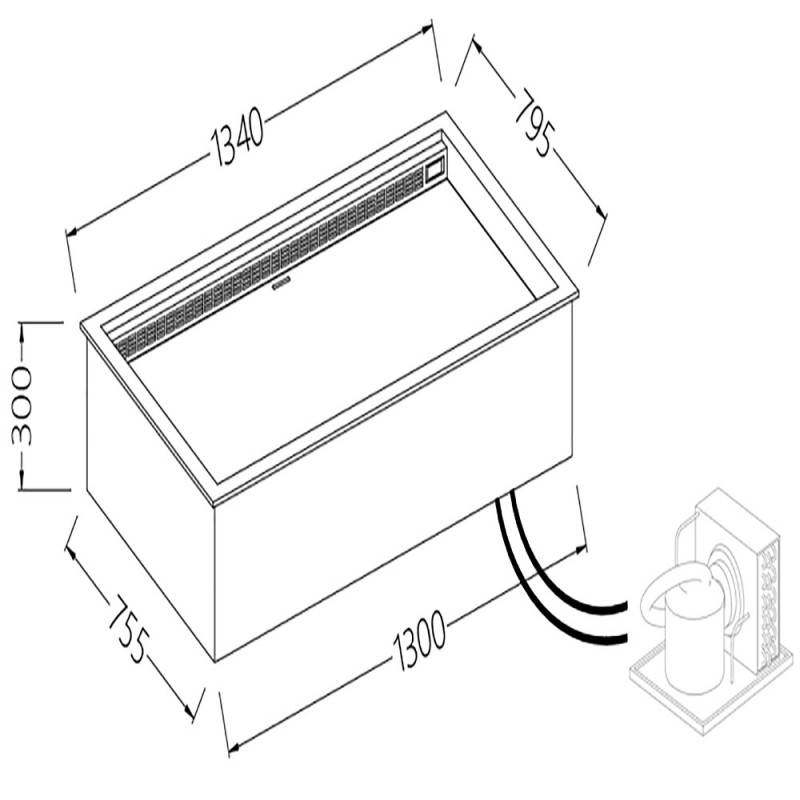 Option Bacs encastrables intégrées réfrigérées ventilées euronorm DF13R