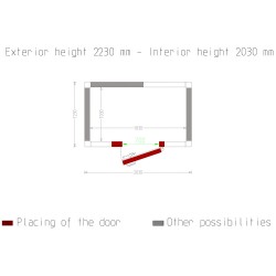 Chambre froide avec isolation 100 mm et dimensions extérieures 2030x1230x2230 mm