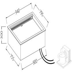 Option Bacs encastrables intégrées chaud-froid ventilées euronorm DCF09R