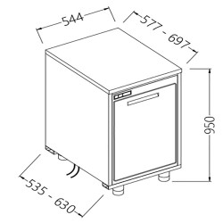 Arrière-comptoirs réfrigérés B T moteur à distance sans dosseret - 544x535x950 mm
