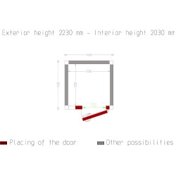 Chambre froide avec isolation 100 mm et dimensions extérieures 1430x1430x2230 mm