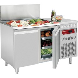 Table réfrigérée 2 portes 260 L avec saladette réfrigérée