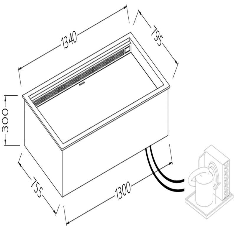 Option Bacs encastrables intégrées chaud-froid ventilées euronorm DCF13R