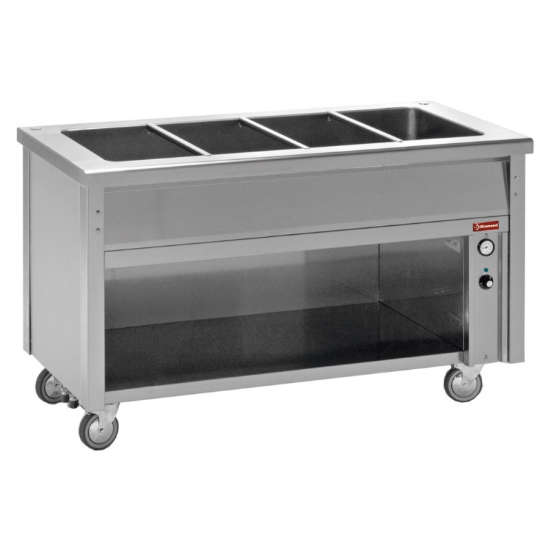 Élément bain-marie armoire ouverte 4 GN 1/1 éléments bain-marie 1500x700xh900