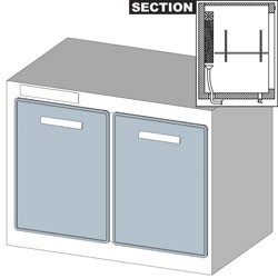 Réserve réfrigérée comportes réfrigérée ventilée , 2 porte, avec group Metrika Line dimension : 1000x650xh770