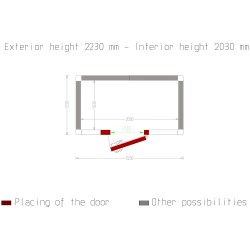 Chambre froide avec isolation 100 mm et dimensions extérieures 2230x1230x2230 mm