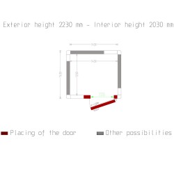 Chambre froide sans groupe isolation 100 mm - dimensions 1630x1430x2230 mm