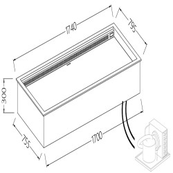 Option Bacs encastrables intégrées chaud-froid ventilées euronorm DCF17R