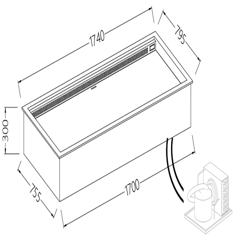 Option Bacs encastrables intégrées chaud-froid ventilées euronorm DCF17R