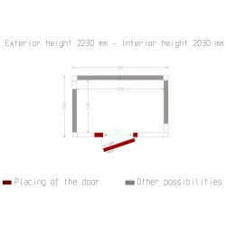 Chambre froide avec isolation 100 mm et dimensions extérieures 2230x1430x2230 mm