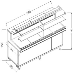 Vitrines réfrigérées ventilées pour les snacks vitres basses groupe à distance sans réserve - 2100