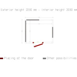 Chambre froide avec isolation 100 mm et dimensions extérieures 2630x2230x2230 mm
