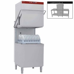 Pack lave vaisselle a capot et batteries : table d'entrée et de sortie active wash crossover double parois