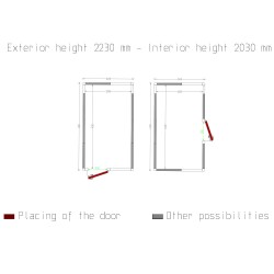 Chambre froide avec isolation 100 mm et dimensions extérieures 2430x4230x2430 mm