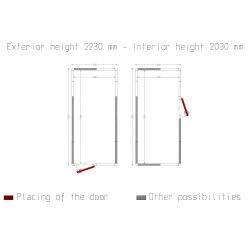 Chambre froide avec isolation 100 mm et dimensions extérieures 2430x5230x2430 mm