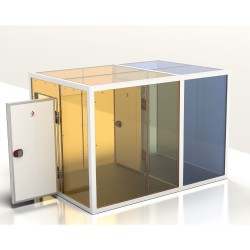 Chambre froide 2 zones avec isolation 100 mm et dimensions extérieures 2430x3560x2430 mm