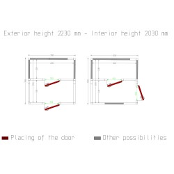 Chambre froide 2 zones avec isolation 100 mm et dimensions extérieures 3030x2960x2430 mm