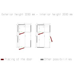 Chambre froide 2 zones avec isolation 100 mm et dimensions extérieures 2430x4160x2430 mm