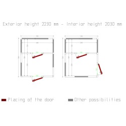 Chambre froide 2 zones avec isolation 100 mm et dimensions extérieures 3030x3560x2430 mm