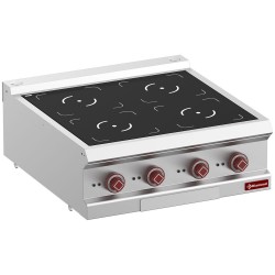 Cuisinière électrique de table avec 4 foyers à induction de 3.5kW - profondeur 700