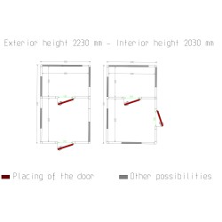 Chambre froide 2 zones avec isolation 100 mm et dimensions extérieures 3030x4760x2430 mm