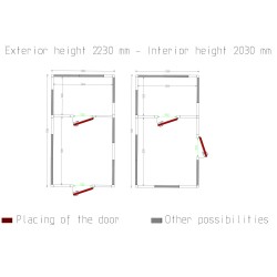 Chambre froide 2 zones avec isolation 100 mm et dimensions extérieures 3030x5360x2430 mm