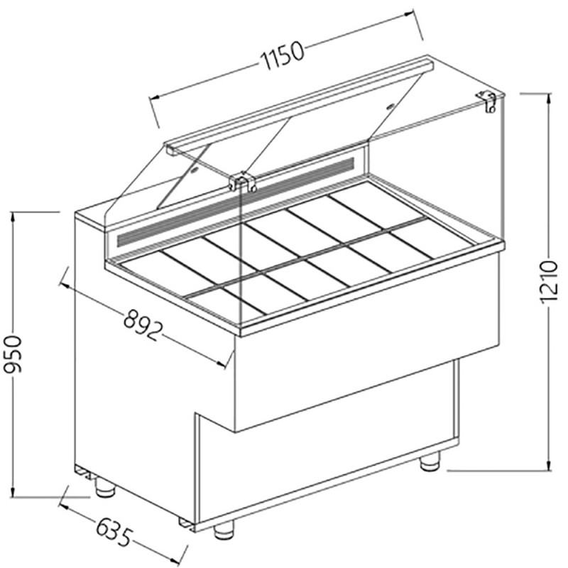 Vitrines à glaces - 1150x892x1382 mm - VG12XR