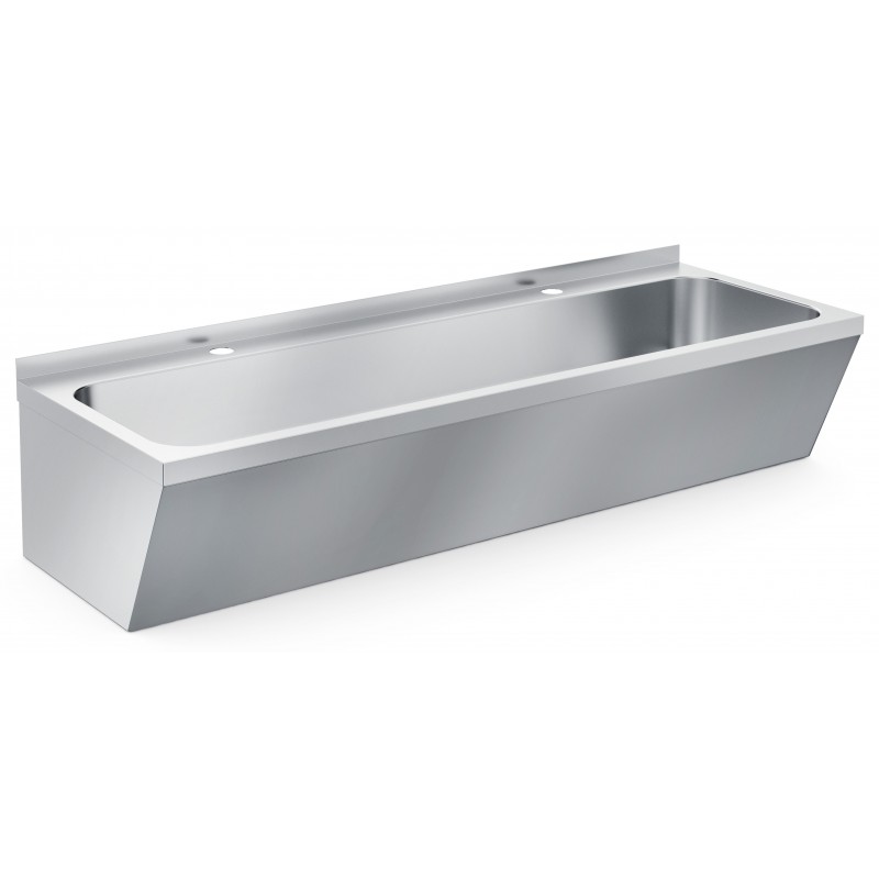 LAVABO DOUBLE EN ACIER INOX 1200X425X165MM - 1200x425x165 mm