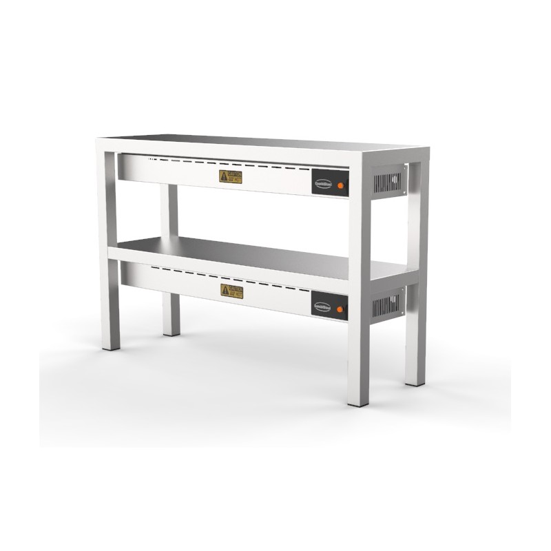 ETAGÈRE CHAUFFANTE EN CERAMIQUE 2 NIVEAUX 1200 6 HEATERS OF 250W - 1200x300x650 mm