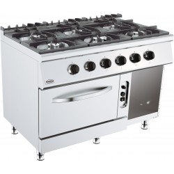 BASE 700 CUISINIERE A GAZ 6 BR. AVEC FOUR À GAZ - 1200x700x900 mm