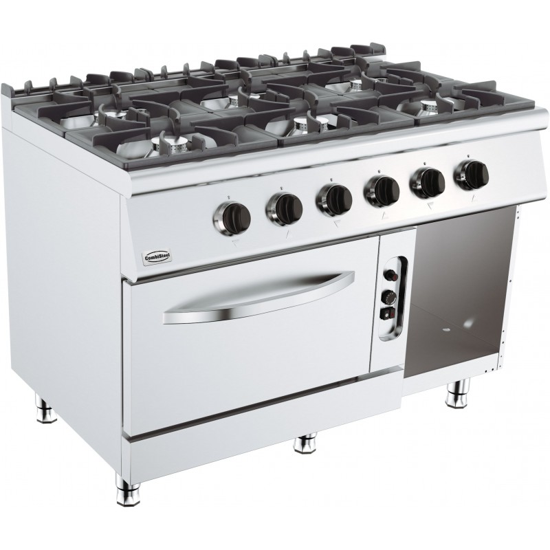 BASE 700 CUISINIERE A GAZ 6 BR. AVEC FOUR À GAZ - 1200x700x900 mm