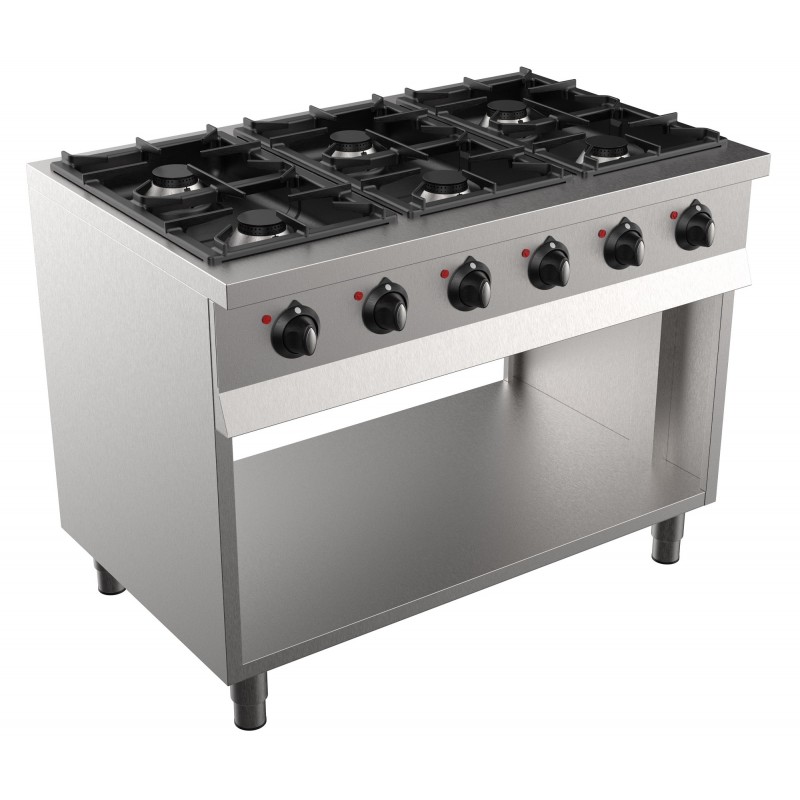 BASE 700 CUISINIERE A GAZ 6 BR. - 1100x700x900 mm