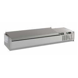 PUITS RÉFRIGÉRÉE COUVERCLE EN ACIER INOX 1/4GN x 5 - 1200x335x225 mm