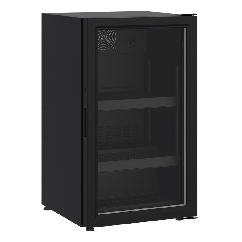 RÉFRIGÉRATEUR POSABLE PORTE EN VERRE 136L NOIR - 500x585x885 mm