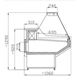 VITRINE RÉFRIGÉRÉE OWEN 1.5 - 1500x1060x1310 mm