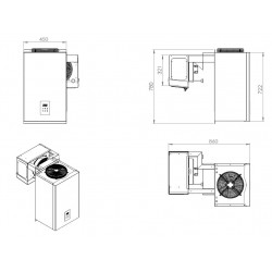 UNITÉ DE RÉFROIDISSEMENT TYPE POSITIF 4,1-6,5 M3 - 450x860x780 mm