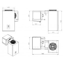 UNITÉ DE RÉFROIDISSEMENT TYPE POSITIF 6,6-9 M3 - 450x960x723 mm