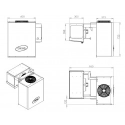 UNITÉ DE RÉFROIDISSEMENT TYPE POSITIF 9,1-13 M3 - 600x960x723 mm