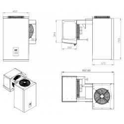 UNITÉ DE RÉFROIDISSEMENT TYPE NEGATIF 2-4 M3 - 450x907x723 mm