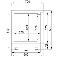 700 TABLE RÉFRIGÉRÉE 2 PORTES - 1400x700x850 mm