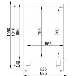 REFROIDISSEUR DE BIÈRE 2 PORTES 1R - 1550x700x950 mm