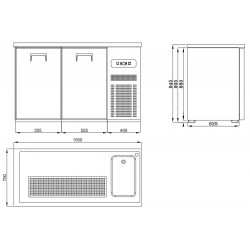 REFROIDISSEUR DE BIÈRE 2 PORTES 1R - 1550x700x950 mm