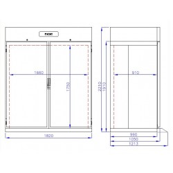 ROLL-IN CONGÉLATEUR EN ACIER INOX MONO BLOCK 1400 LTR - 1820x1210x2210 mm