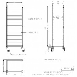 CHARIOTS DE DÉBRASSAGE DÉMONTABLE EN 600x400 - 600x450x1785 mm