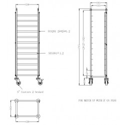 CHARIOTS DE DÉBRASSAGE DÉMONTABLE 1/1GN - 530x385x1785 mm