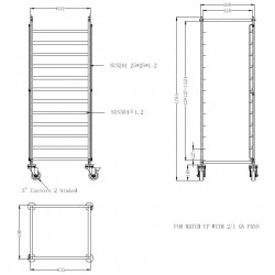 CHARIOTS DE DÉBRASSAGE DÉMONTABLE 2/1GN - 655x590x1785 mm