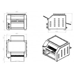GRILLE-PAIN À CONVOYEUR - 480x440x440 mm