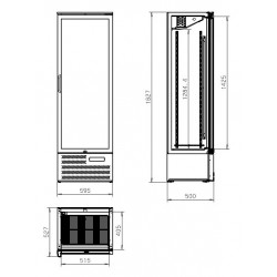 RÉFRIGÉRATEUR DE BAR HAUTE MVC-458 - 900x515x1820 mm