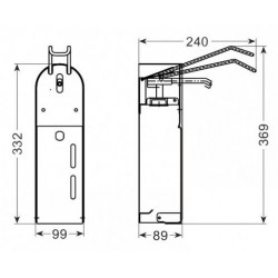 POLE DE DÉSINFECTION INCL. DISTRIBUTEUR AVEC COMMANDE COUDE - 160x30x1418 mm