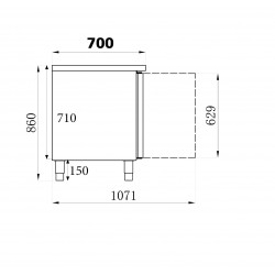 700 TABLE RÉFRIGÉRÉE 2 PORTES - 1360x700x850 mm